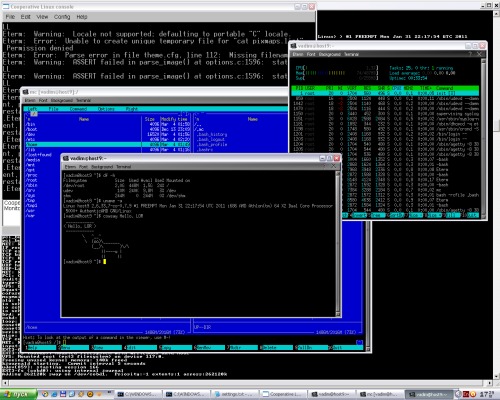 Скриншот: ArchLinux на ядре coLinux поверх Windows XP: экспресс-опингвинячивание винды