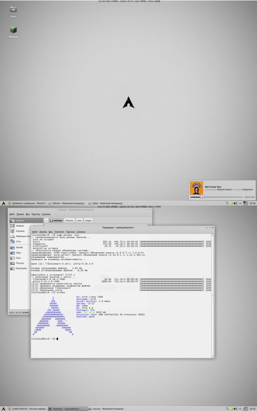 Всё тот же arch+xfce.