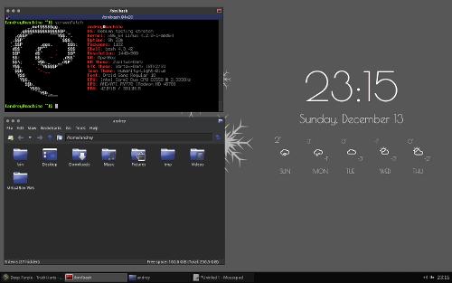 Debian, openbox и коньки с погодой