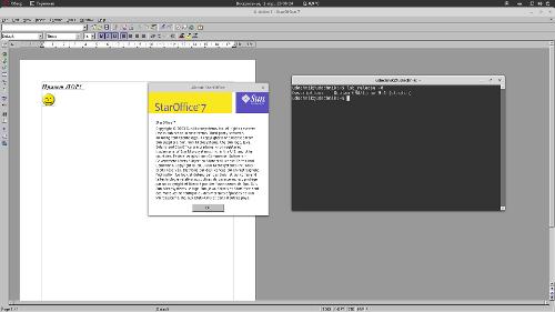 Скриншот: Debian 9.4 и Staroffice 7