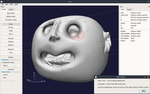 Релиз Dilay 1.8.0 — свободный 3D-редактор для скульпторов