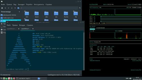 Скриншот: OpenBox на ноутбуке с ArchLinux