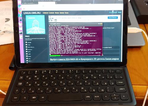 Скриншот: Linux on Dex (Samsung Galaxy Tab S4)