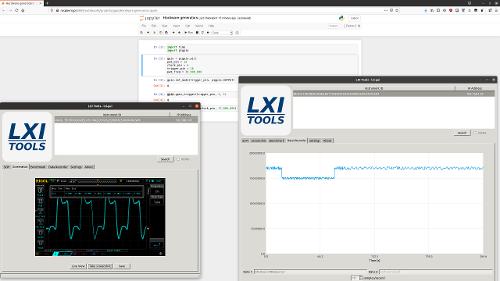 Скриншот: Измерения с осциллографа в линуксе