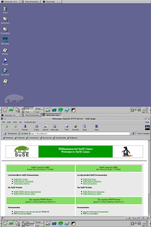 Скриншот: Suse linux 6.4 + аутентичное железо