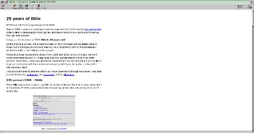 Dillo 3.2, релиз в честь 25-летия