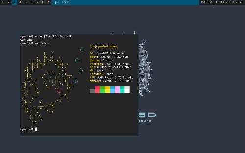 Скриншот: Ковыряю wayland на OpenBSD