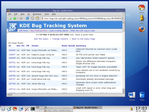 Просто KDE 3.4: nuvola, plastik, freetype-2.1.9, windows fonts.