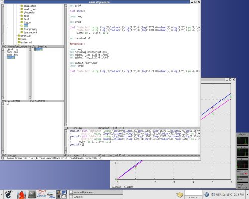 emacs gnuplot-mode + общий вид